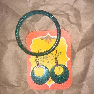 DIY Set of earrings  and  bangle